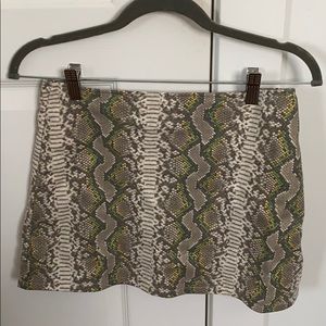 HOLLYWOOD BOUTIQUE SNAKESKIN PRINT MINI SKIRT